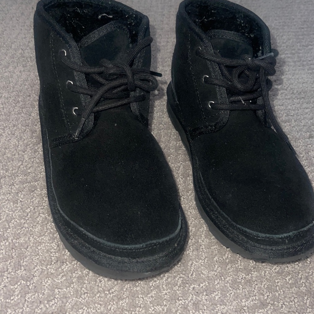 UGG Black Suede Lace-Up Ankle Boots